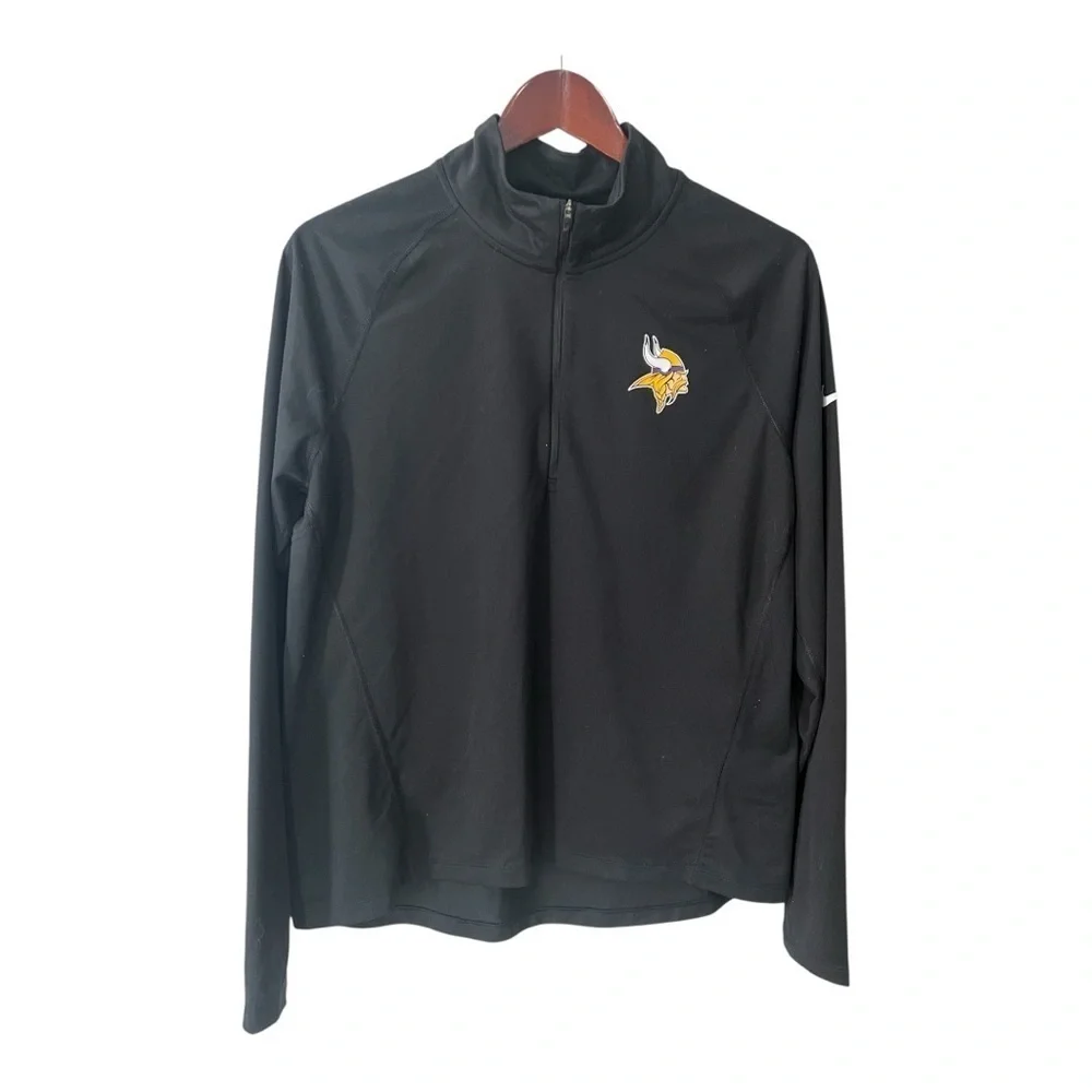 Minnesota Vikings NFL Nike Dri-Fit 1/4 Zip Long Sleeve Top size L Women NWOT